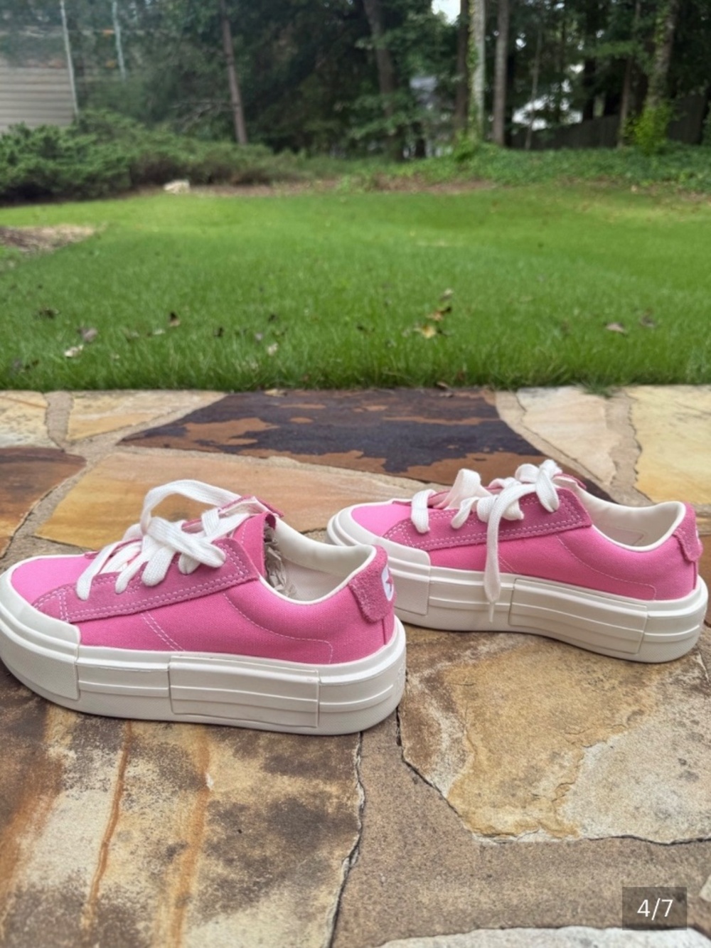 Converse Pink Low-Top Platform Sneakers - Picture 4 of 8